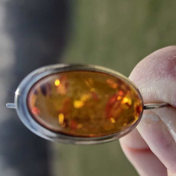 Amber and sterling silver vintage earrings - Picture 6 of 6